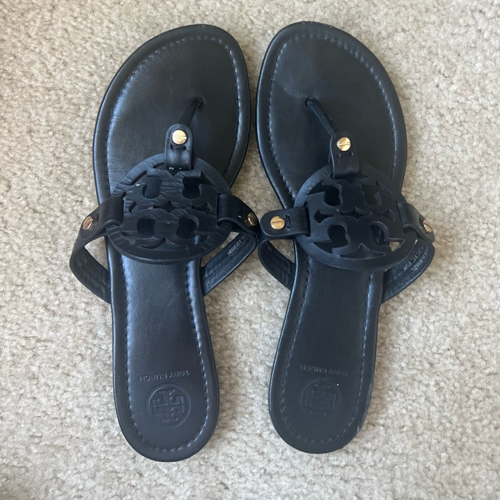 Tory Burch Miller leather black sandal 8.5